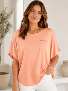 Women's Flowy Dolman Sleeve T-Shirt - Peach