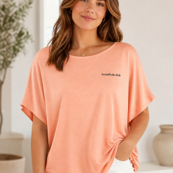 Women's Flowy Dolman Sleeve T-Shirt - Peach