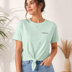 Women's Knot Front T-Shirt - Mint Green