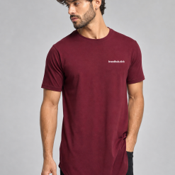 Men's Longline T-Shirt - Burgundy