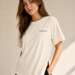 Women's Side Slit T-Shirt - Cream